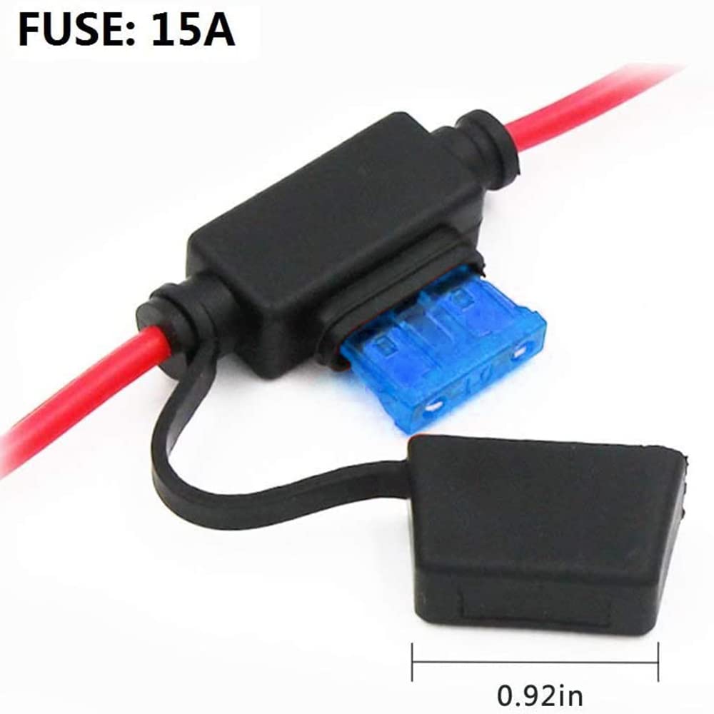 12V Cigarette Lighter Socket Replacement - 5FT DC Cigarette Socket to Battery Eyelet Ring Terminal Cable with 15A Fuse,12 Volt Female Power Outlet Socket with Cover for Marine Boat, Car, RV, ATV - Image 6