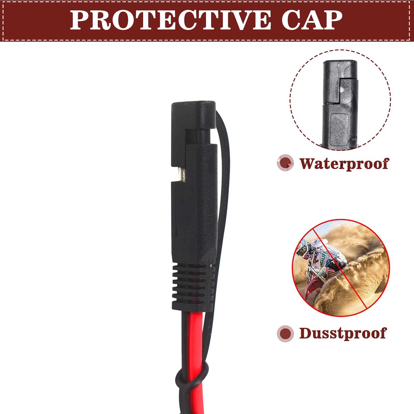 15FT Cigarette Lighter SAE Battery Extension Cable - 12v Cigarette Lighter Plug to SAE Quick Release Extension Battery Charging Power Cord Trickle Charger for Sprayer with Sae Reverse Polarity Adapter - Image 7