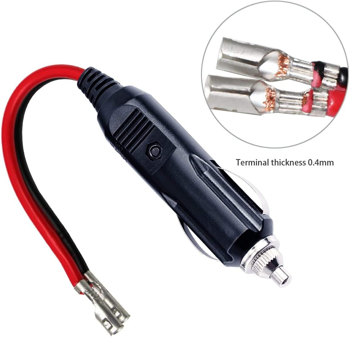 [5PACK] 12V 15amp Fuse Replacement Cigarette Lighter Male Plug With Lead - Car Charger Heavy Duty Replacement Kit for 12V DC Auto Battery Charger - Image 6