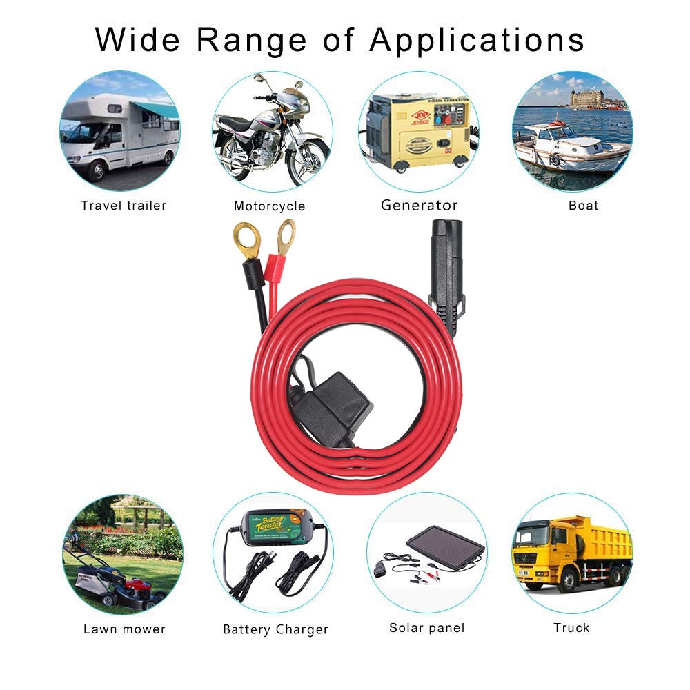 6FT SAE to O Ring Terminal Harness and 6FT SAE to SAE Extension Cable - Image 5