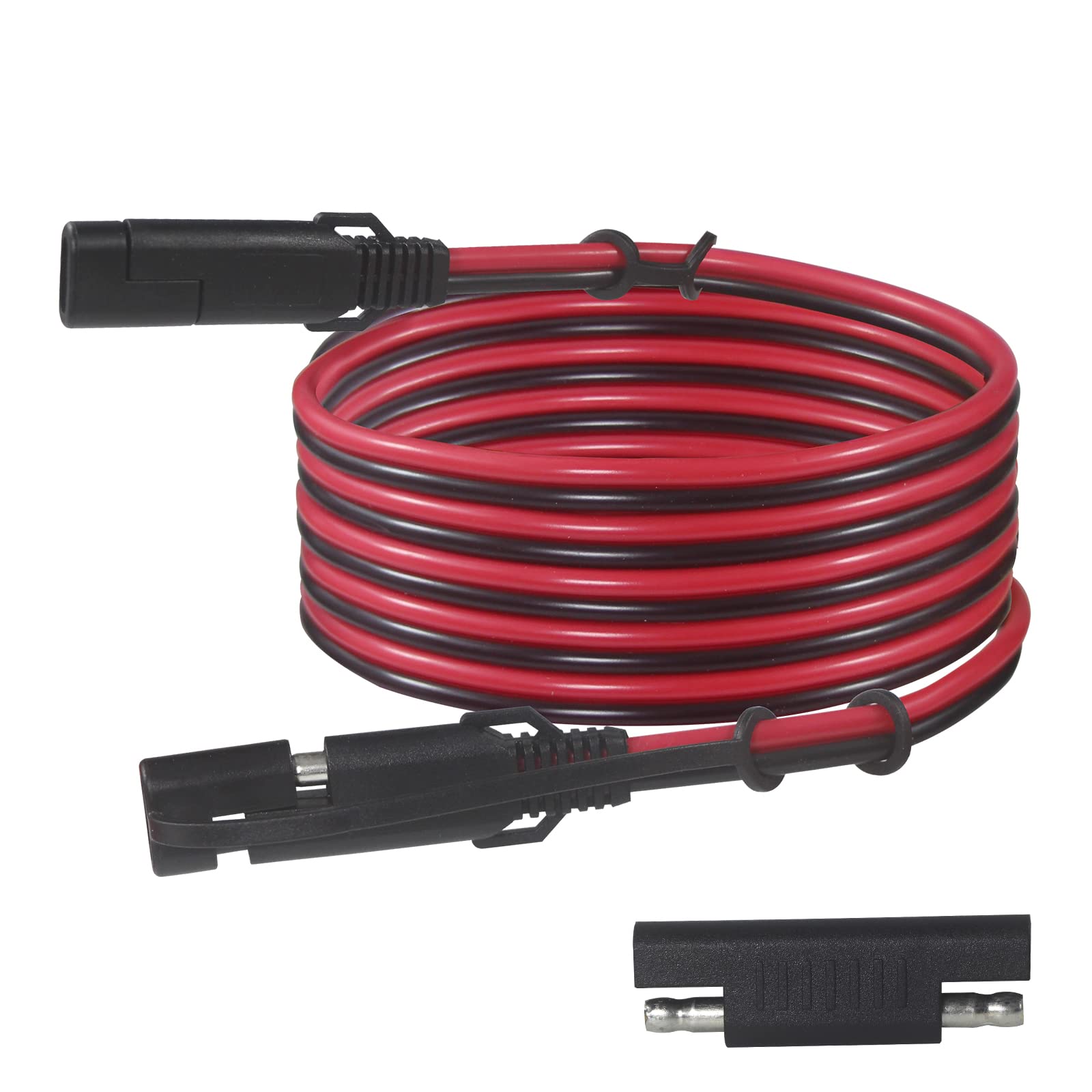 SPARKING 20FT and 6FT SAE to SAE Extension Cable 16AWG with SAE Polarity Reverse Adapter for Solar Panel Trickle Charger - Image 6