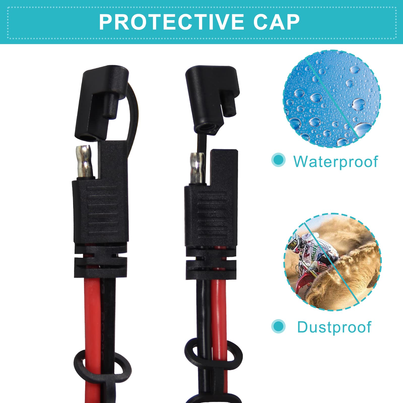 SAE Extension Cable 12AWG - 10FT SAE to SAE Extension Cord, SAE Connector Quick Disconnect Wire Harness, SAE Power Automotive Extension Cable for Trolling Motor RV Battery Motorcycle Cars Tractor - Image 9