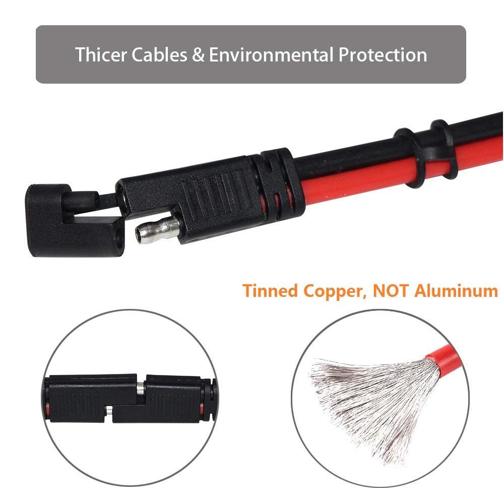 SAE Extension Cable 12AWG - 10FT SAE to SAE Extension Cord, SAE Connector Quick Disconnect Wire Harness, SAE Power Automotive Extension Cable for Trolling Motor RV Battery Motorcycle Cars Tractor - Image 8